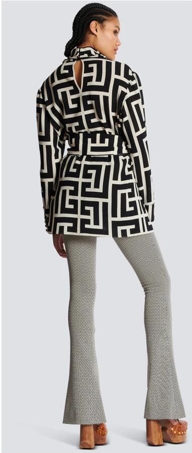 Balmain Blouse met monogramprint en ceintuur Meerkleurig Dames - Foto 5