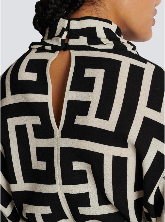 Balmain Blouse met monogramprint en ceintuur Meerkleurig Dames - Foto 2