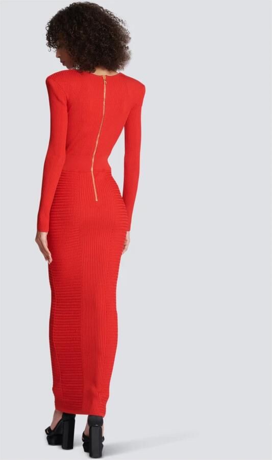 Balmain Robe bodycon en maille Rood Dames - Foto 2