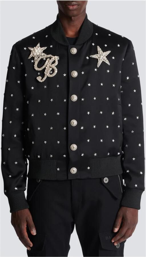 Balmain Bomberjack met geborduurde sterren Black Heren - Foto 3