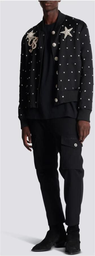 Balmain Bomberjack met geborduurde sterren Black Heren - Foto 6
