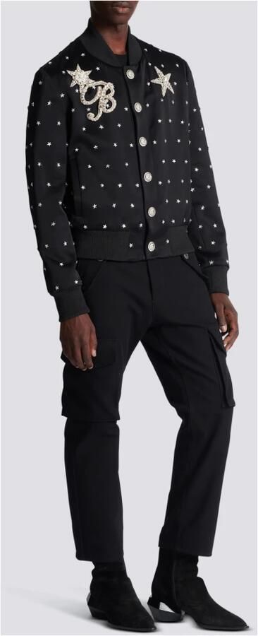 Balmain Bomberjack met geborduurde sterren Black Heren - Foto 5