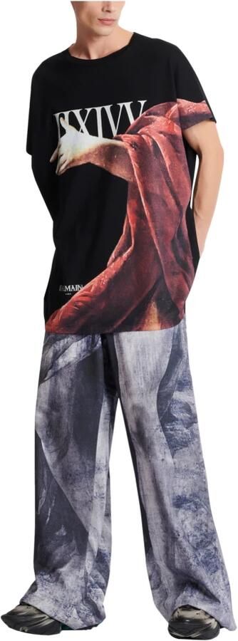 Balmain Boxy fit statue print T-shirt Zwart Heren - Foto 7