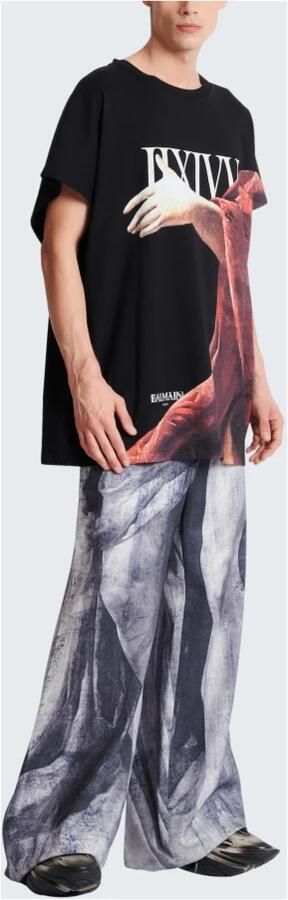 Balmain Boxy fit statue print T-shirt Zwart Heren - Foto 6