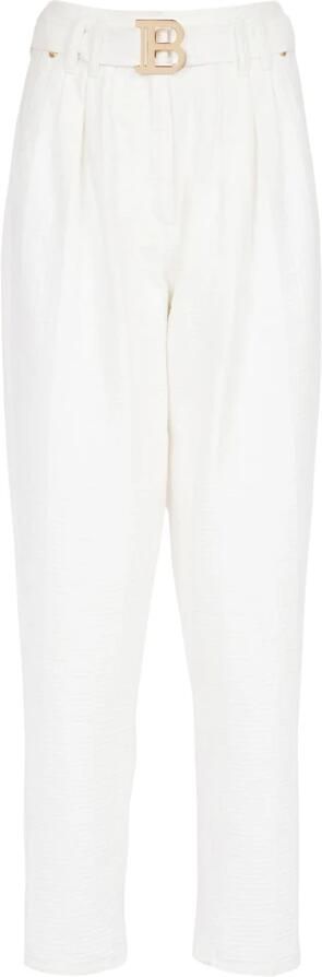 Balmain Boyfriend cut jeans met gesp monogram print White Dames - Foto 7