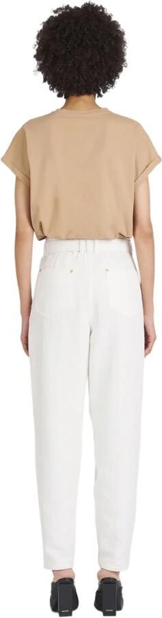 Balmain Boyfriend cut jeans met gesp monogram print White Dames - Foto 5