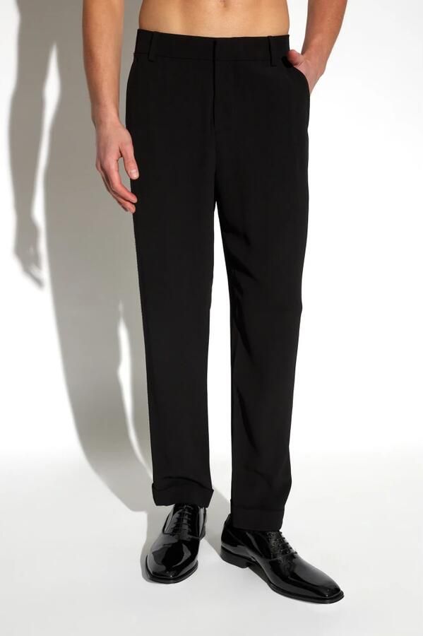 Balmain Rechte pijp kristal-geborduurde broek Black Heren - Foto 4