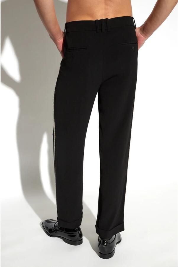 Balmain Rechte pijp kristal-geborduurde broek Black Heren - Foto 2