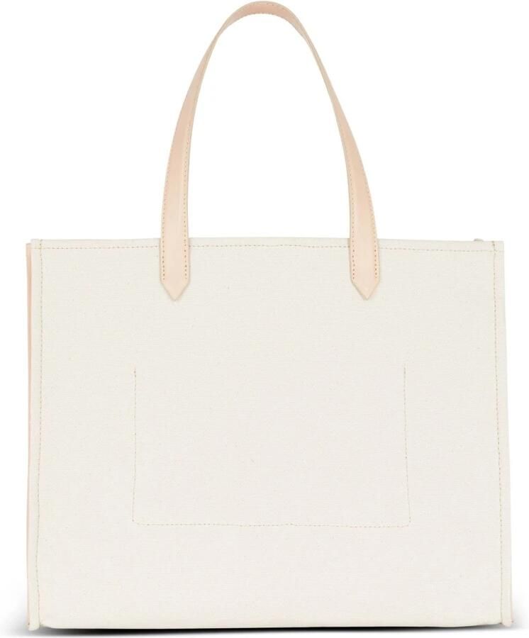 Balmain B-Army 42 canvas en gladleren tote tas Beige Dames - Foto 2