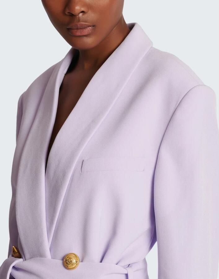 Balmain Crepe jacket with shawl collar Paars Dames