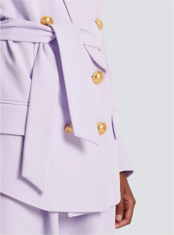 Balmain Crepe jacket with shawl collar Paars Dames - Foto 2