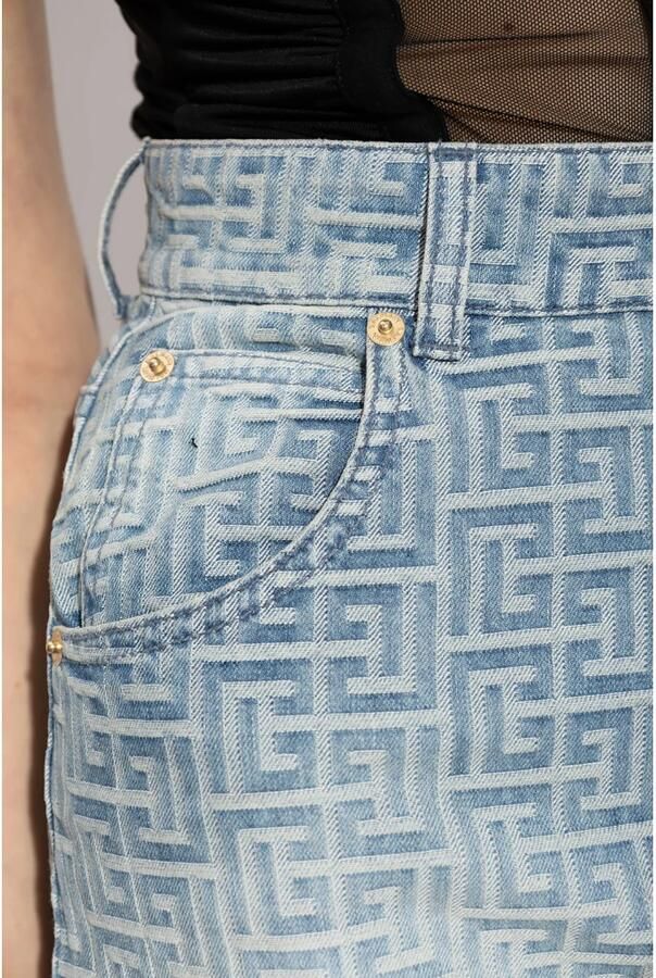Balmain Gepersonaliseerde korte spijkerrok Blauw Dames - Foto 2