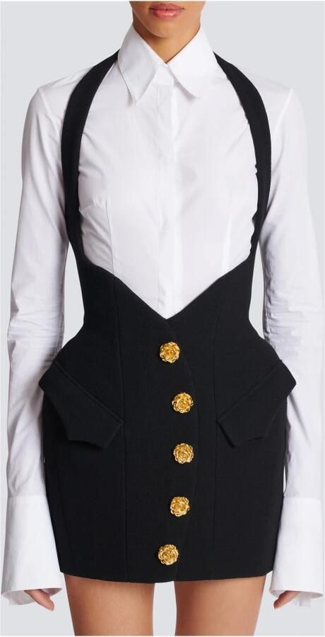 Balmain Dubbele crepe tulpenrok Black Dames - Foto 7