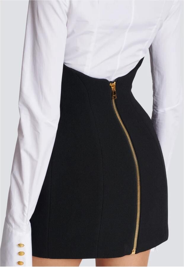 Balmain Dubbele crepe tulpenrok Black Dames - Foto 5