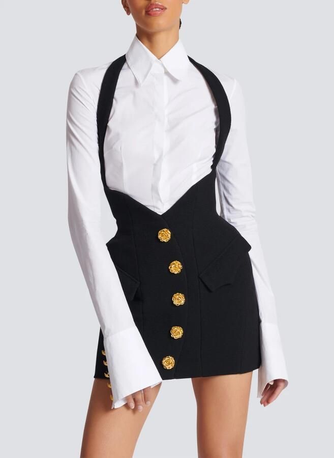 Balmain Dubbele crepe tulpenrok Black Dames - Foto 3