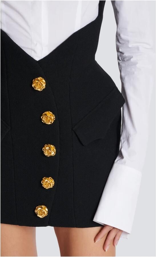 Balmain Dubbele crepe tulpenrok Black Dames - Foto 6