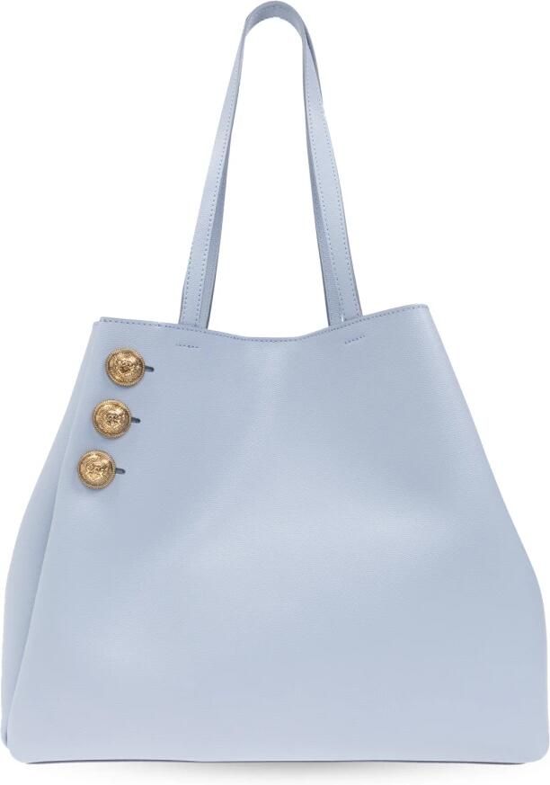 Balmain Emblème korrelig kalfsleren draagtas Blue Dames - Foto 3