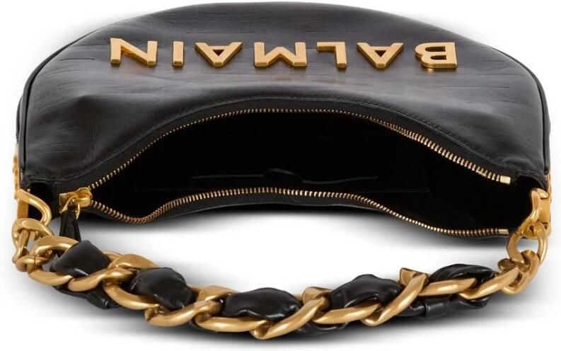 Balmain Stijlvolle Leren Schoudertas met Ketting Black Dames - Foto 6