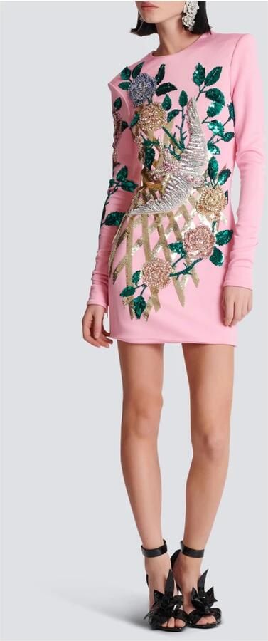 Balmain Geborduurde rozen jurk Multicolor Dames - Foto 6