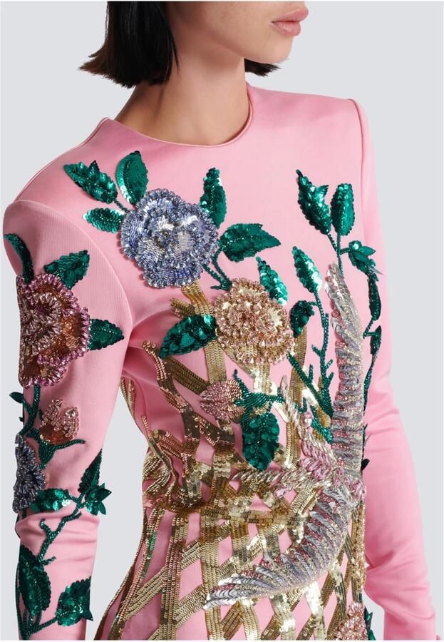 Balmain Geborduurde rozen jurk Multicolor Dames - Foto 2