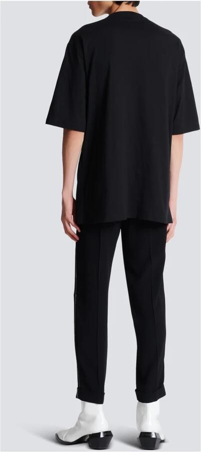 Balmain Geborduurde T-shirt met draak en strass-steentjes Black Heren - Foto 6