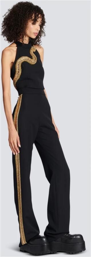 Balmain Embroidered wool Tuxedo trousers Black Dames - Foto 6