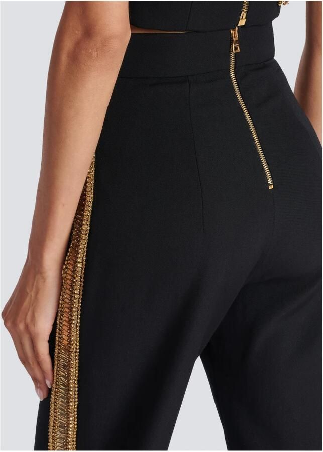 Balmain Embroidered wool Tuxedo trousers Black Dames - Foto 2