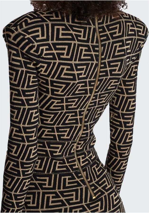 Balmain Robe en maille à monogramme Black Dames - Foto 2