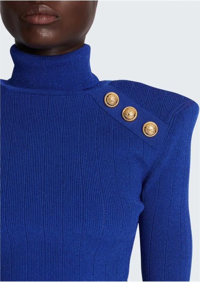 Balmain Gebreide trui met gouden knopen Blue Dames - Foto 2