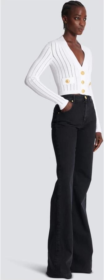 Balmain Geknipte gebreide cardigan White Dames - Foto 5