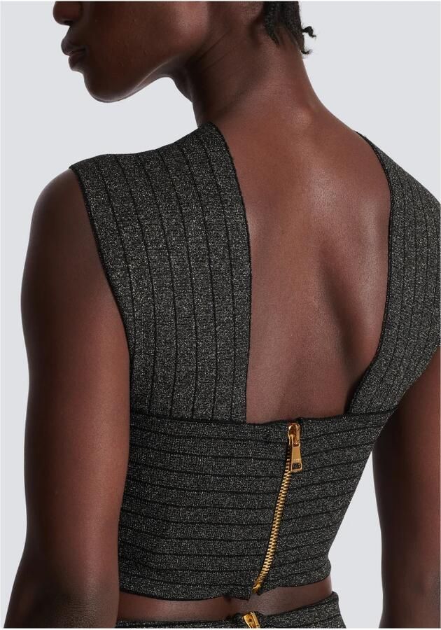 Balmain Gestreept gebreid topje Yellow Dames