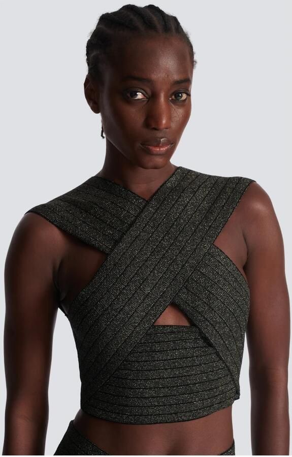 Balmain Gestreept gebreid topje Yellow Dames - Foto 2