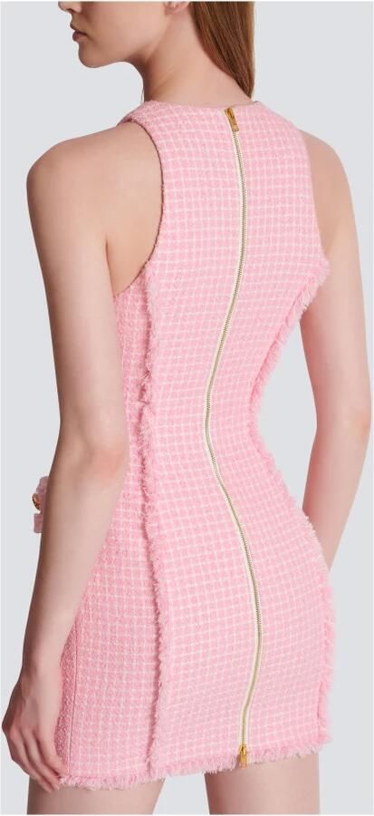 Balmain Gingham tweed jurk Pink Dames - Foto 5