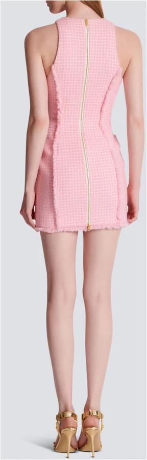 Balmain Gingham tweed jurk Pink Dames - Foto 8