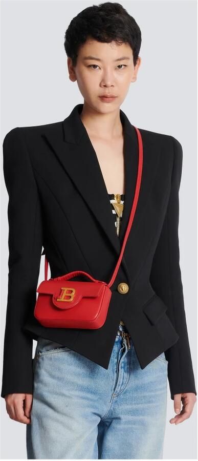 Balmain Smooth leather B-Buzz mini bag Rood Dames - Foto 4
