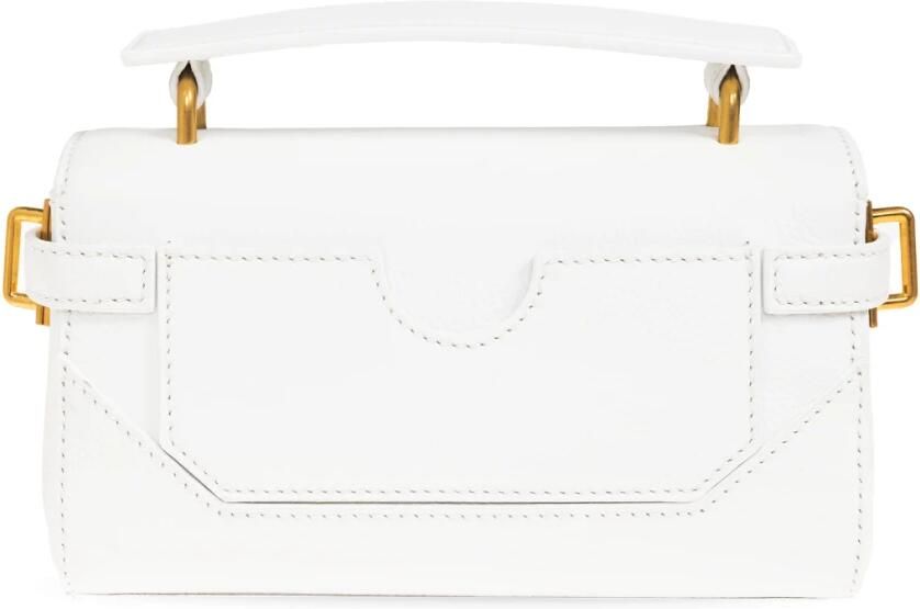 Balmain Shoppers B-Buzz 19 Purse Leather White in grijs - Foto 6