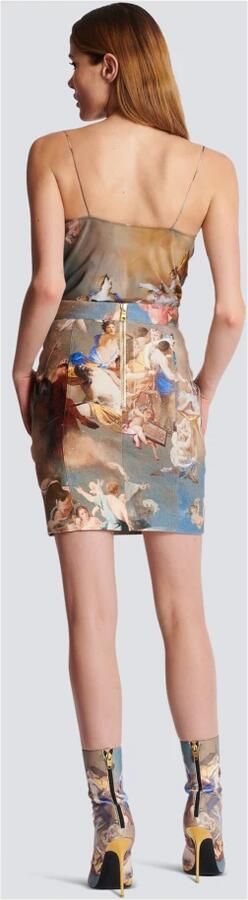 Balmain Hemels bedrukte canvas rok met veters Meerkleurig Dames - Foto 6