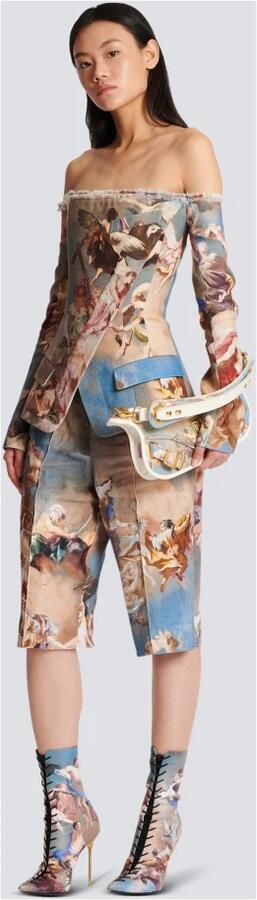 Balmain Sky printed off-the-shoulder canvas jacket Meerkleurig Dames - Foto 4