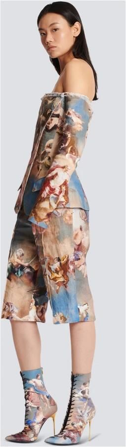 Balmain Sky printed off-the-shoulder canvas jacket Meerkleurig Dames - Foto 5