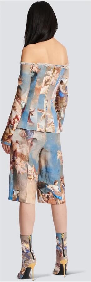 Balmain Sky printed off-the-shoulder canvas jacket Meerkleurig Dames - Foto 3