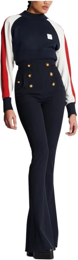Balmain Broek met hoge taille en visgraatmotief Blauw Dames - Foto 5