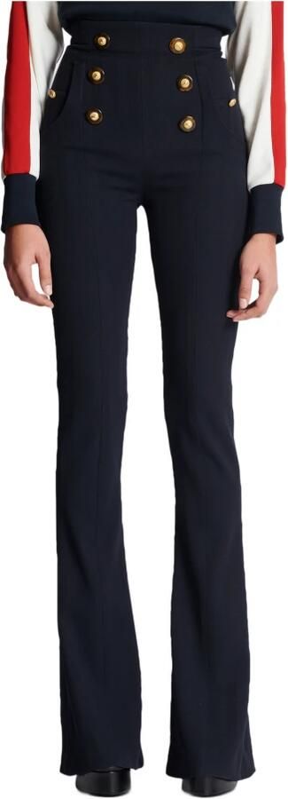 Balmain Broek met hoge taille en visgraatmotief Blauw Dames - Foto 4