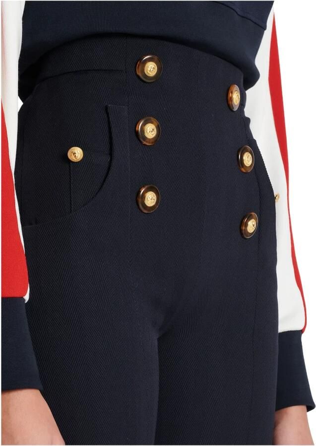 Balmain Broek met hoge taille en visgraatmotief Blauw Dames - Foto 2