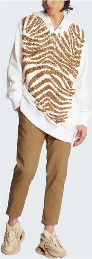 Balmain Hoodie met geborduurde zebra strepen Multicolor Heren - Foto 6