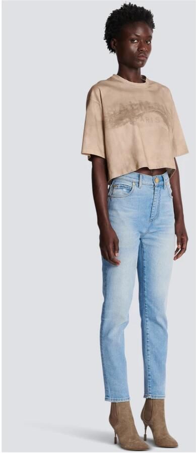 Balmain Faded denim slim fit jeans Blauw Dames - Foto 8
