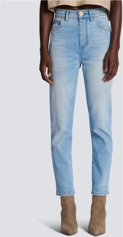 Balmain Faded denim slim fit jeans Blauw Dames - Foto 7
