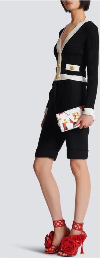 Balmain Kalverleren B-Buzz Pouch 23 met een rozenprint en reliëf ruitmotief Multicolor Dames - Foto 5