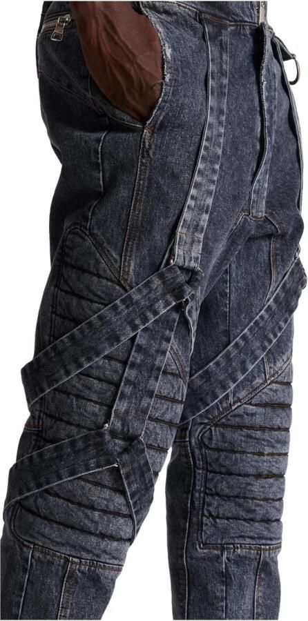 Balmain Katoenen slim-fit jeans met bandjes Black Heren - Foto 4