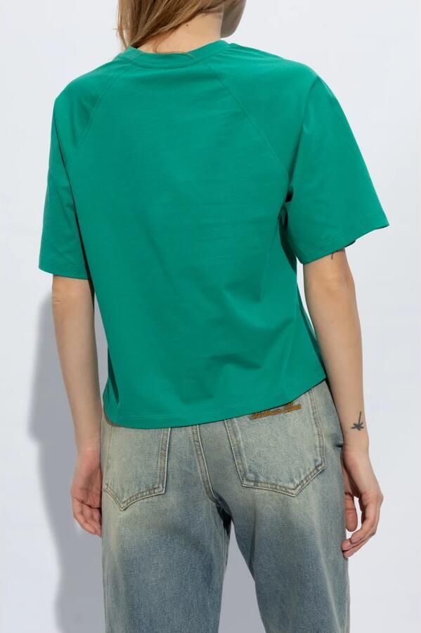 Balmain Cropped Signature T-shirt Blue Dames - Foto 5