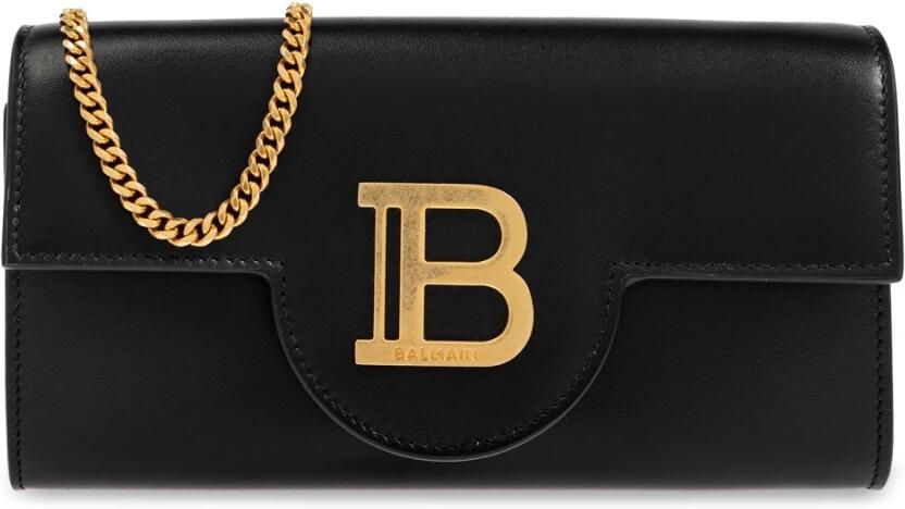 Balmain Hobo bags B-Buzz Wallet On Chain Leather Black in zwart